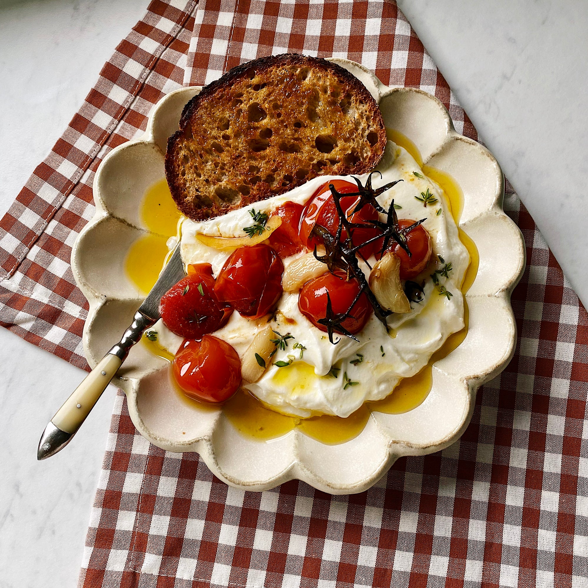 Confit Garlic Tomatoes on Greek Yoghurt